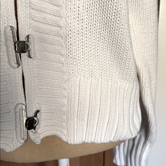 Chico's Chunky Metal Clasp Cardigan Sweater Womens 1/M Cotton 90’s Y2K Preppy - Picture 4 of 9